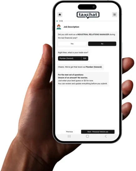 Tax Chat first question on mobile